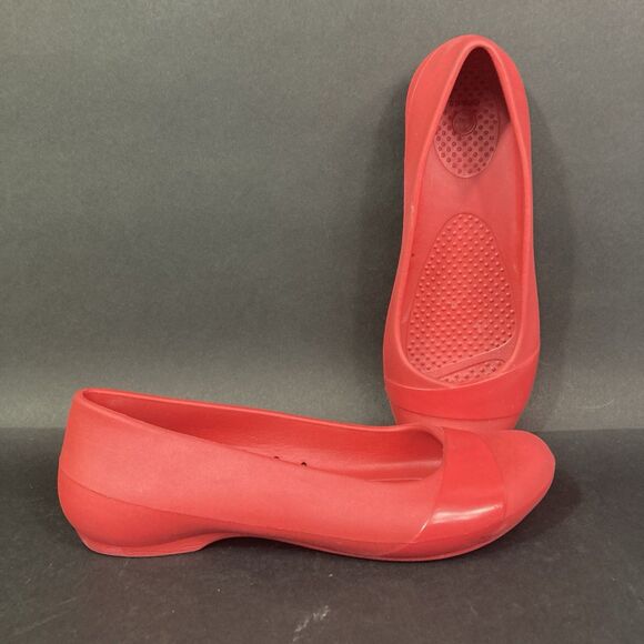 Crocs Gianna Ballet Flats - Women's Size 4 - Crimson Red - Slip-Ons - Picture 1 of 6